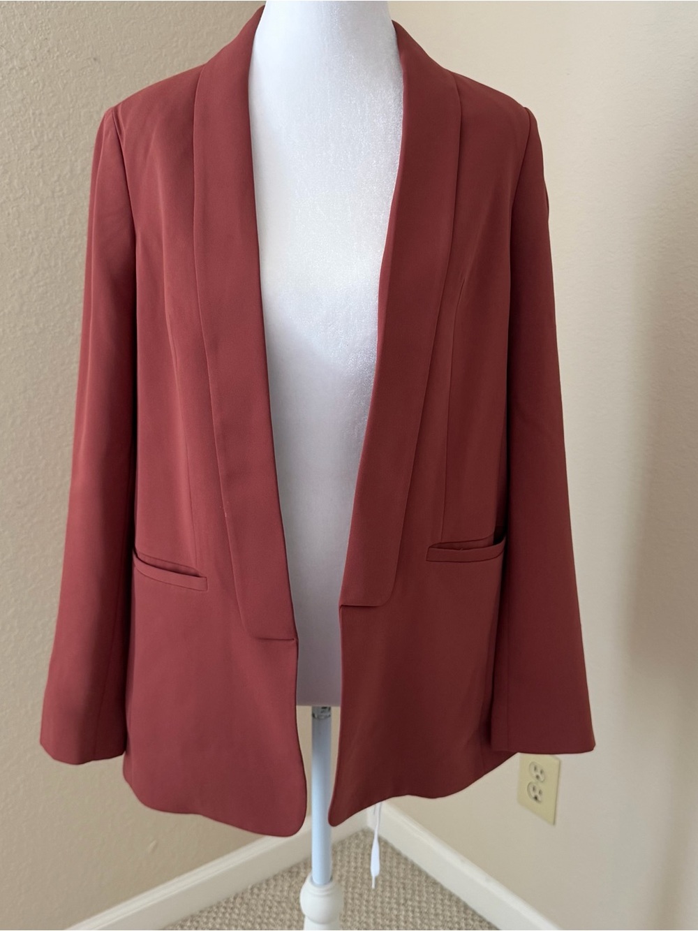 Express Women's Brick Red Open-Front Blazer